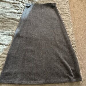 Zara Knit Grey A-Line Midi Skirt